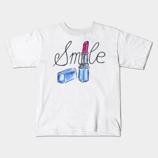 Smile lipstick red makeup artist Kids T-Shirt